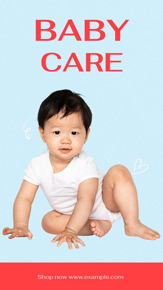 Baby care  Instagram story template, editable text