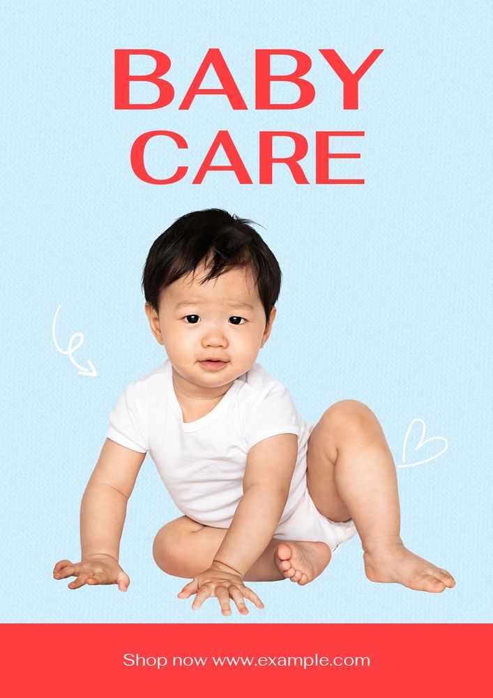 Baby care  poster template, editable text and design