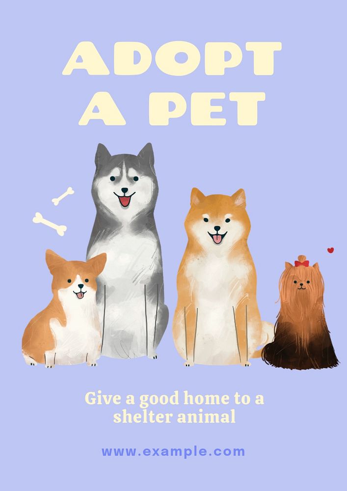 Adopt a pet  poster template, editable text and design