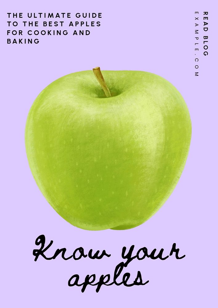 Know your apples   poster template, editable text and design