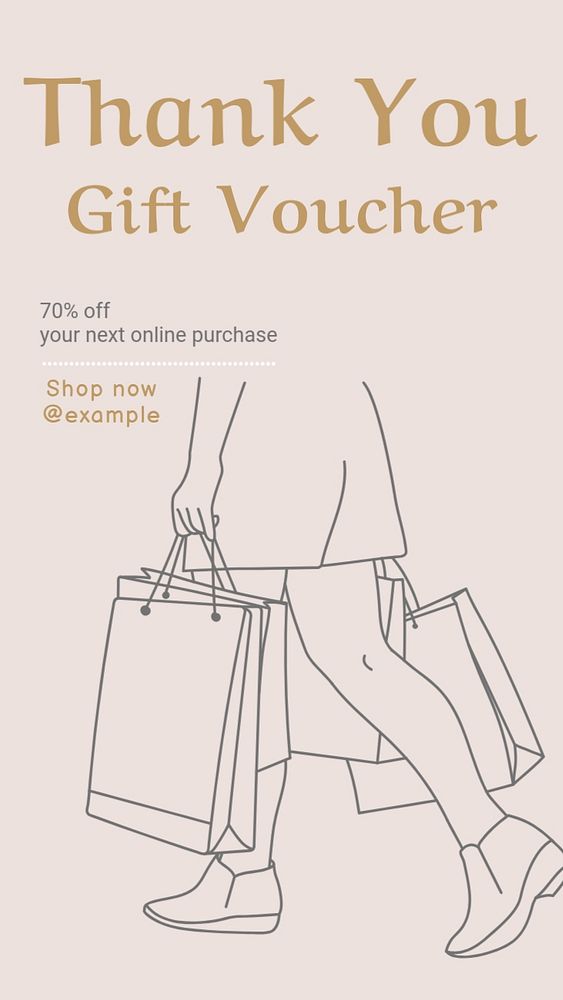 Gift voucher   Instagram story template, editable text