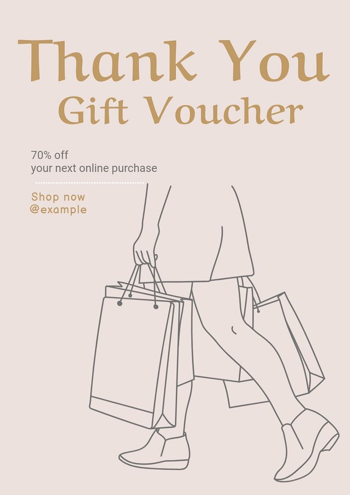 Gift voucher   poster template, editable text and design