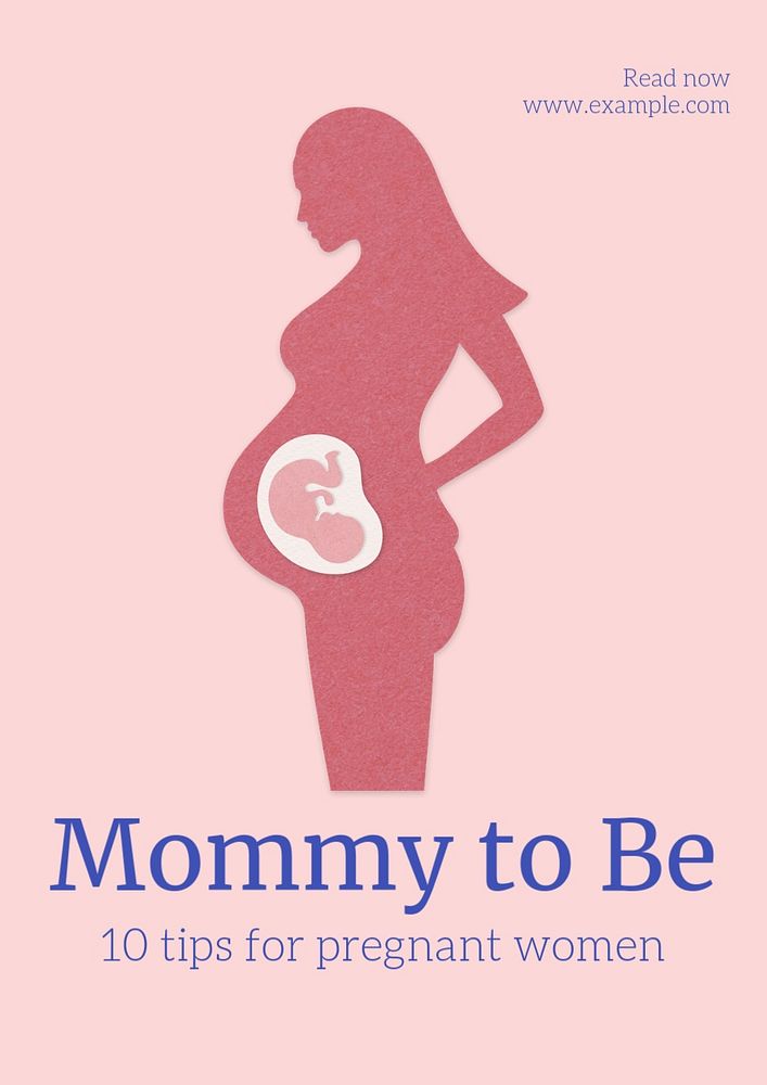 Pregnant mom  poster template, editable text and design