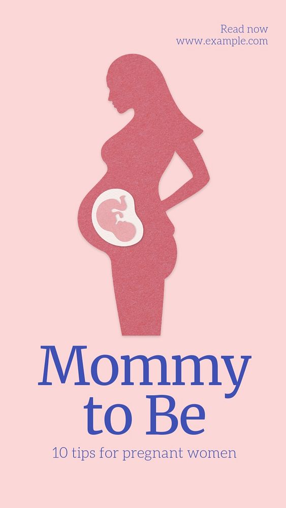 Pregnant mom  Instagram story template, editable text