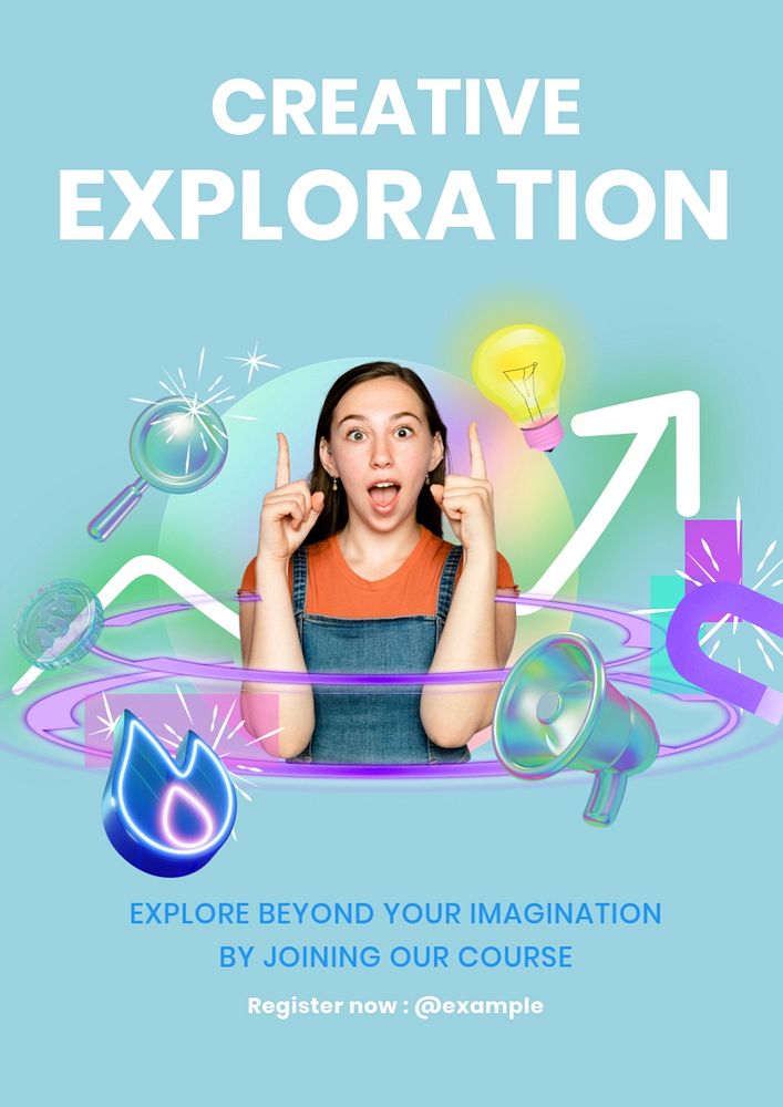 Creative exploration   poster template, editable text and design