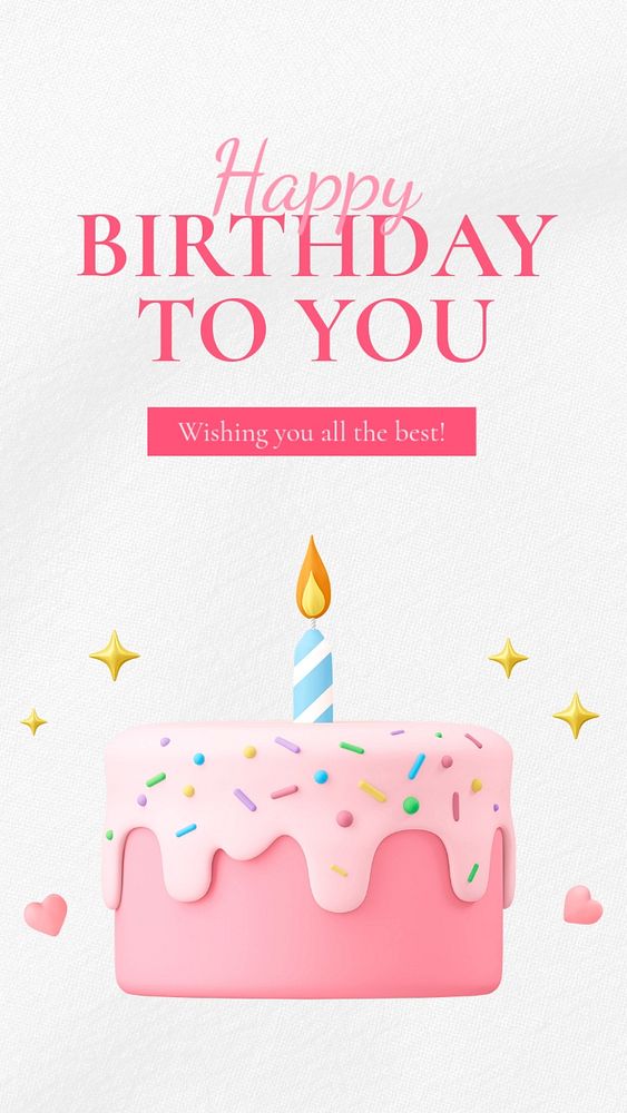 Happy birthday Instagram story template, editable text