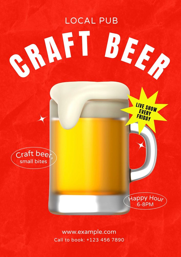 Craft beer  poster template, editable text and design