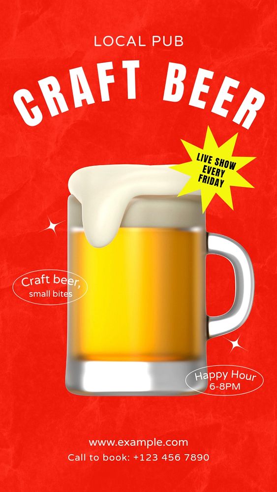 Craft beer  Instagram story template, editable text