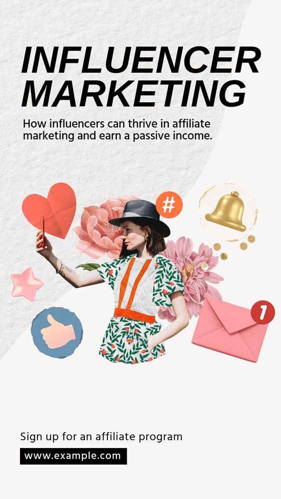 Influencer marketing Instagram story template, editable text