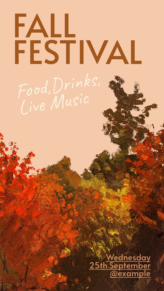 Fall festival, autumn  Instagram story template, editable text