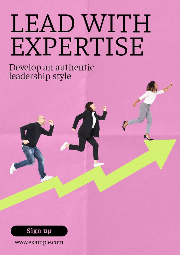 Lead with expertise  poster template, editable text and design