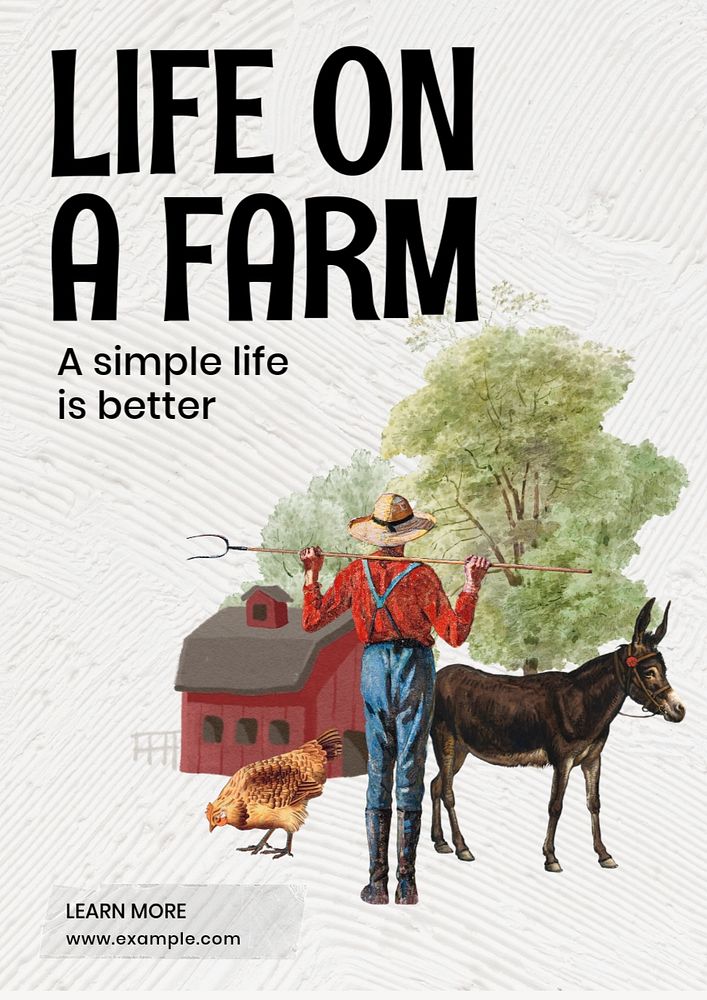 Farm life  poster template, editable text and design