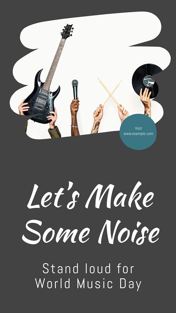 World music day  Instagram story template, editable text