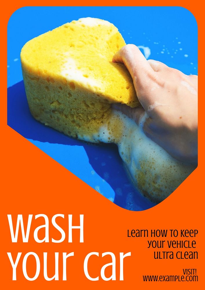 Wash your car  poster template, editable text and design