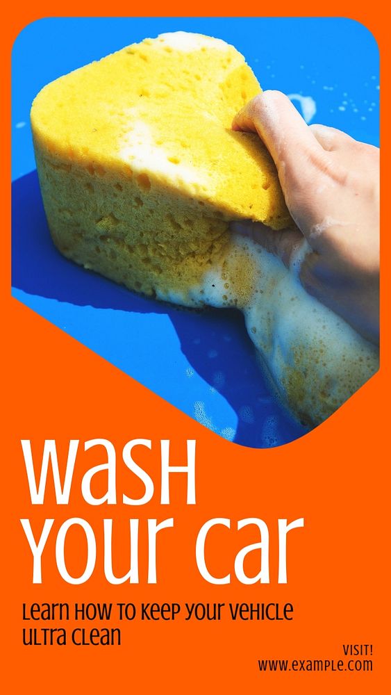 Wash your car  Instagram story template, editable text