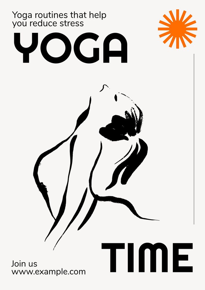 Yoga  poster template, editable text and design