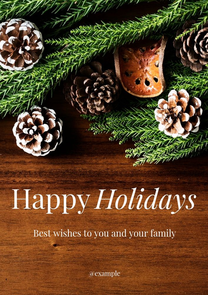 Happy holidays  poster template, editable text and design