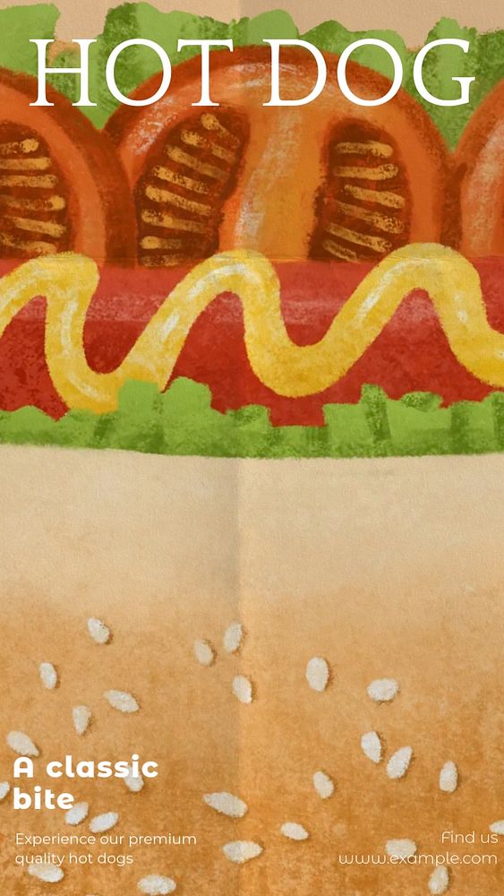 Hot dog Facebook story template, editable design