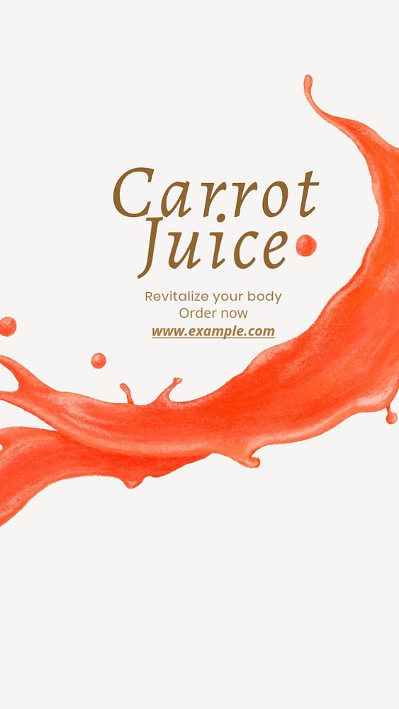 Carrot juice Facebook story template, editable design