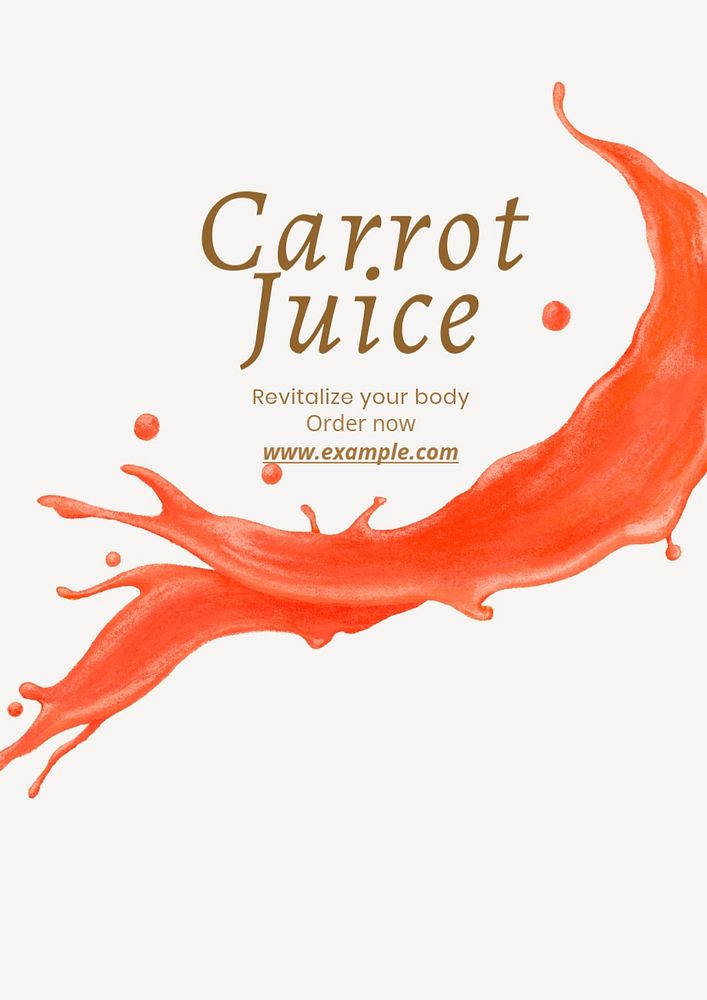 Carrot juice poster template, editable text & design