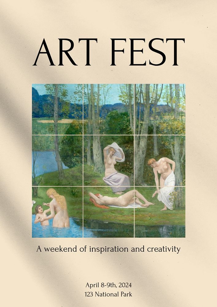 Art fest  poster template, editable text & design