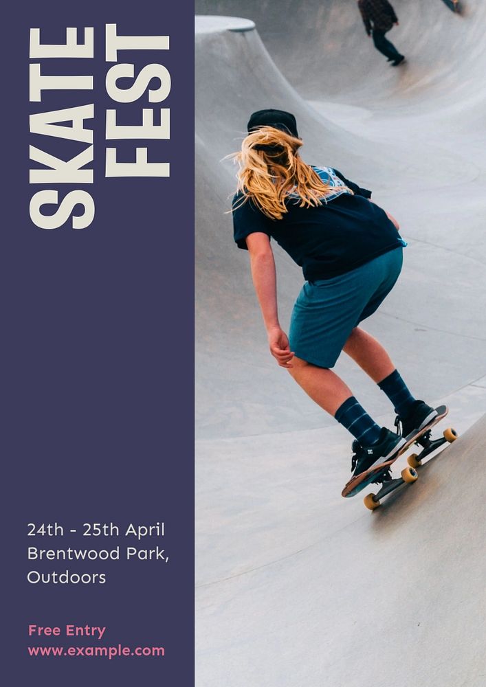 Skate fest  poster template, editable text & design