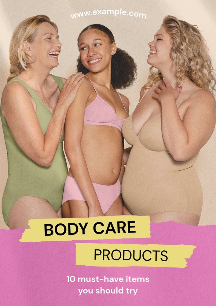 Body care products  poster template, editable text & design