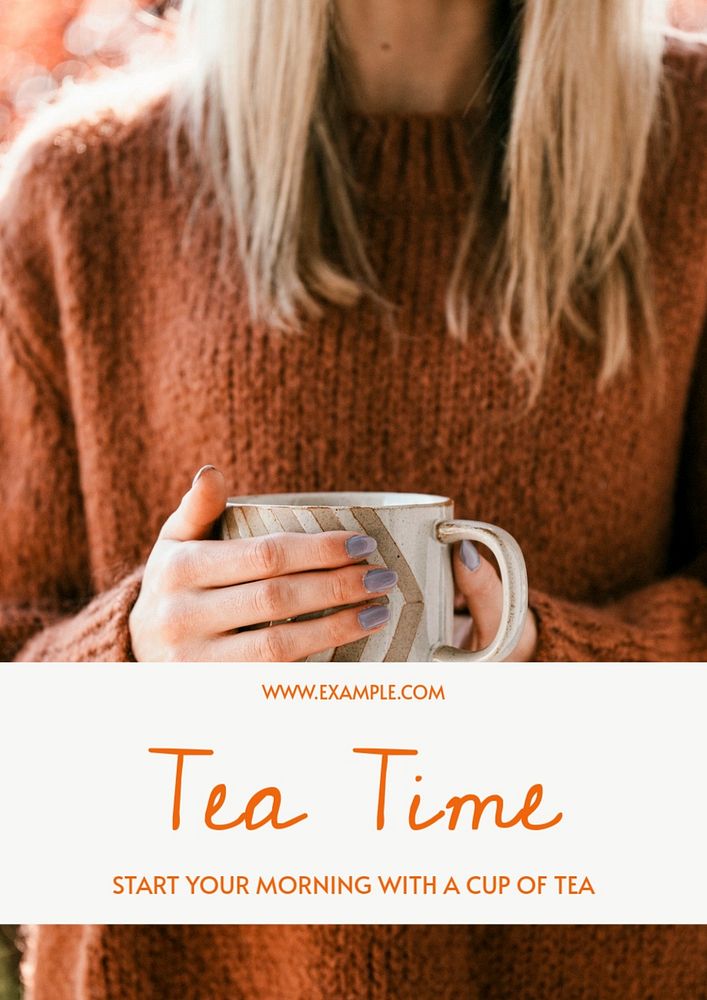 Tea time  poster template, editable text & design