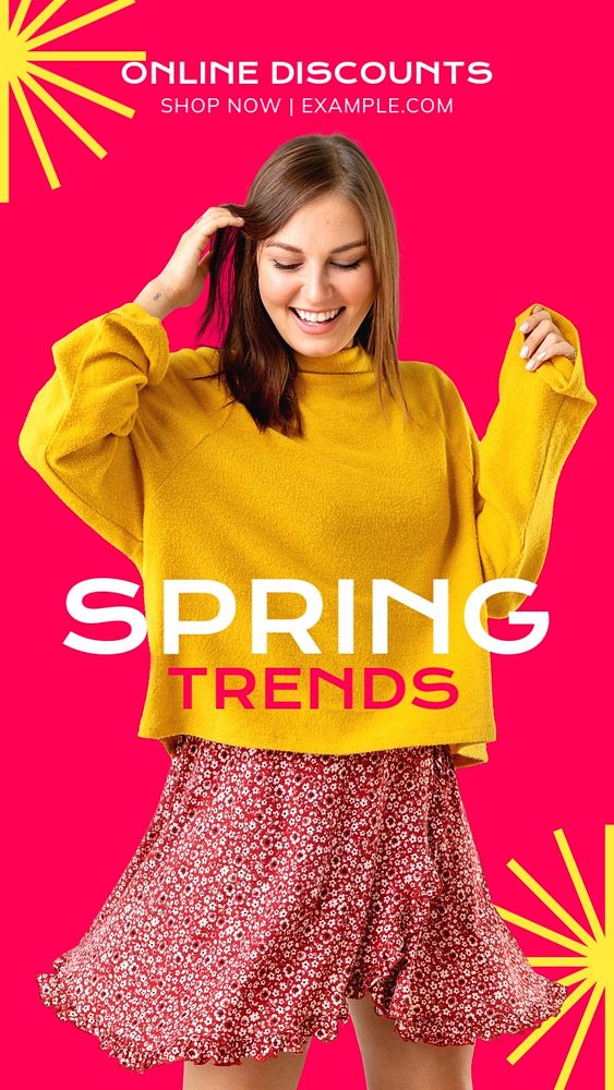 Spring trends Instagram story template, editable text