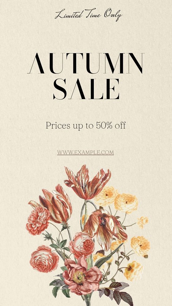 Autumn sale social story template, editable Instagram design