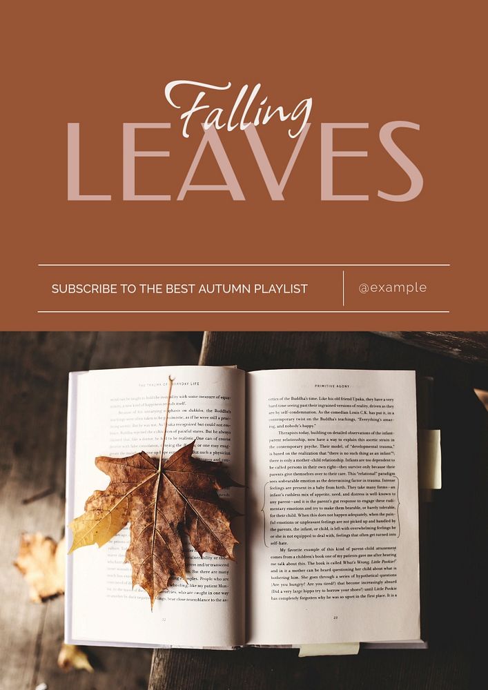 Autumn music playlist poster template, editable text & design