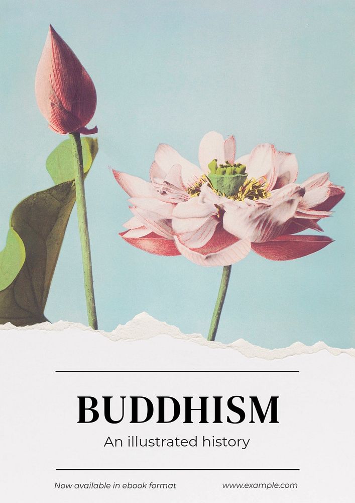 Buddhism history poster template, editable text & design