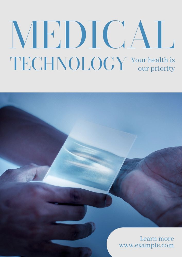 Medical technology poster template, editable text & design