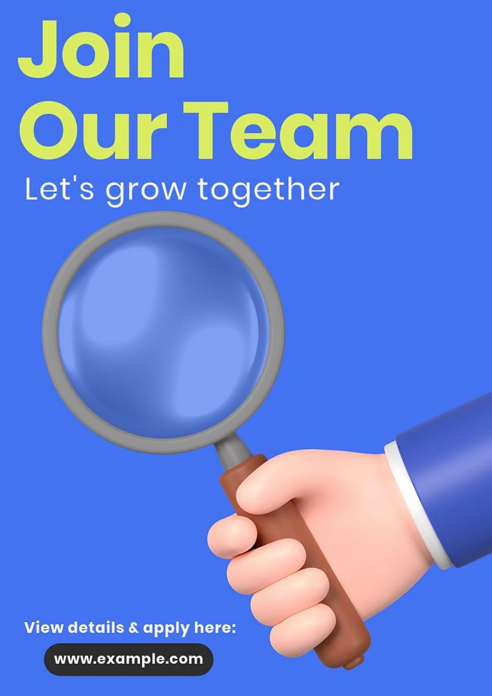 Join our team poster template, editable text & design