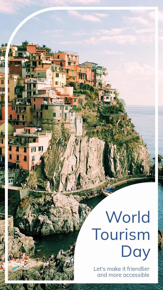 World tourism day Instagram story template, editable text