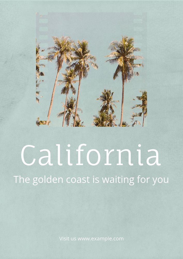 California travel  poster template, editable text & design