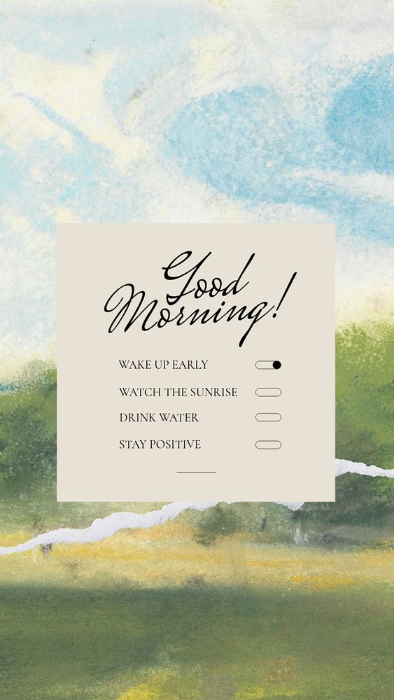 Good morning Instagram story template, editable text