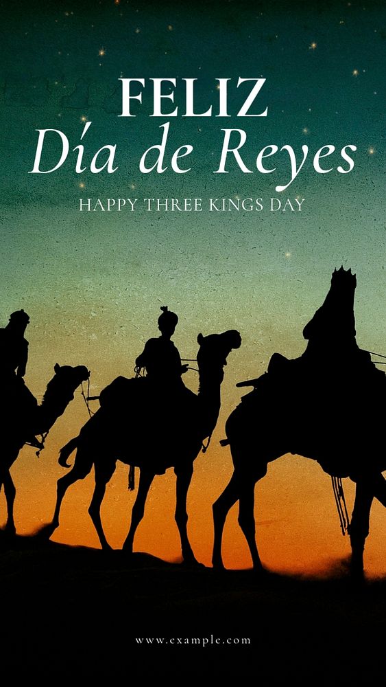 Three Kings Day Instagram story template, editable text