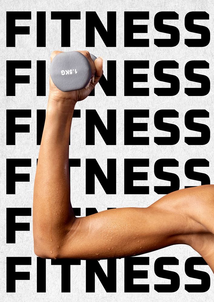 Fitness poster template, editable text & design