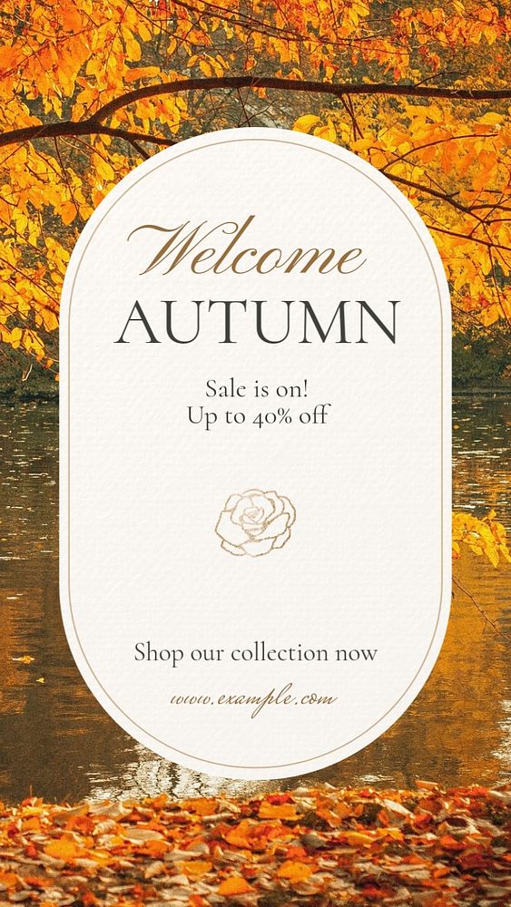 Autumn sale Instagram story template, editable text