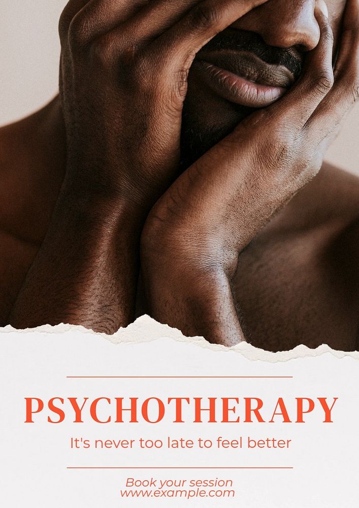 Psychotherapy poster template, editable text & design