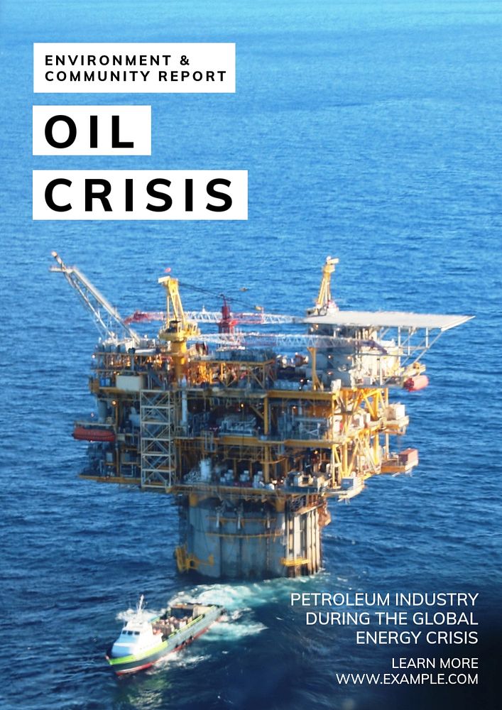 Oil crisis poster template, editable text and design