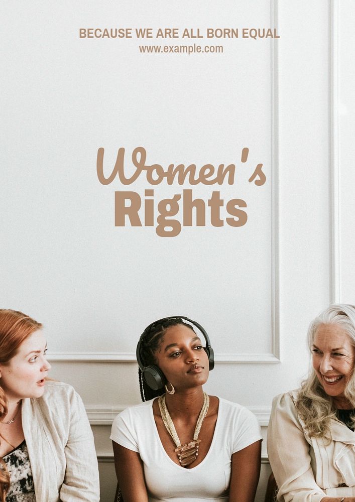 Women's rights poster template, editable text and design