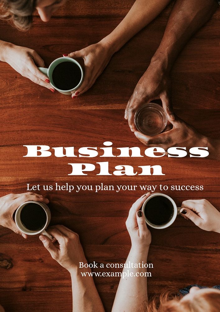 Business plan poster template, editable text and design