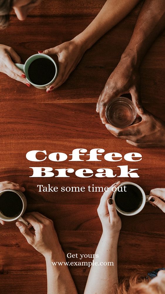 Coffee break Instagram story template, editable text