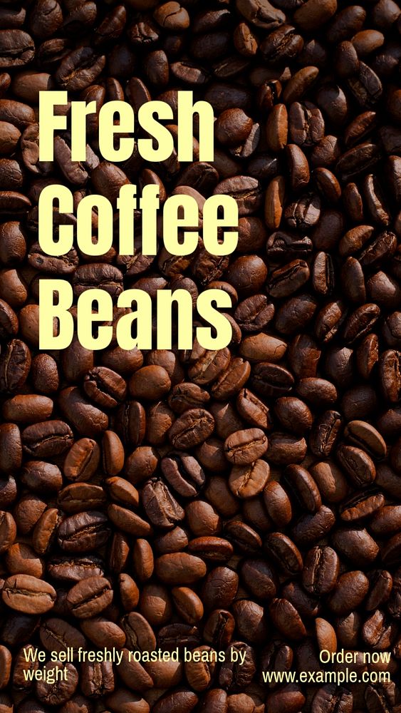 Fresh coffee beans Instagram story template, editable text