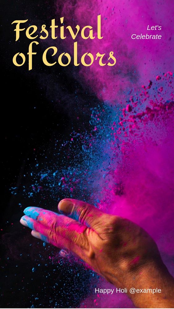 Holi festival Instagram story template, editable text