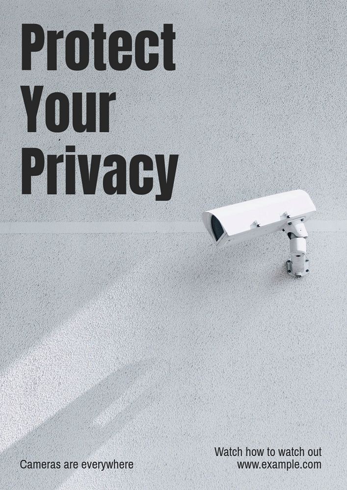 Protect your privacy poster template, editable text and design