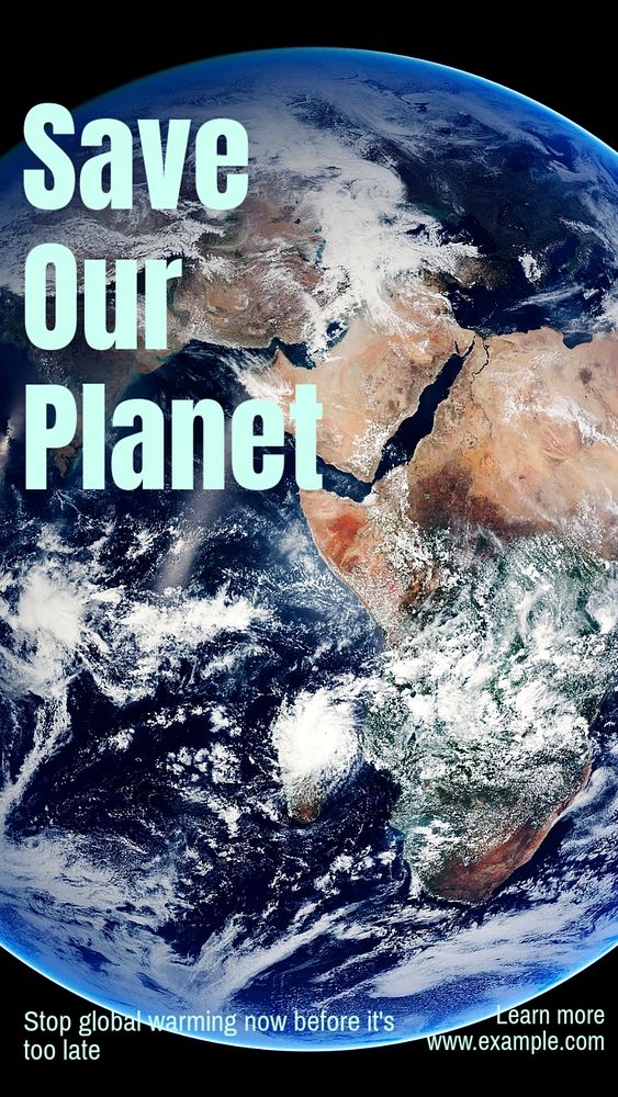 Save our planet Instagram story template, editable text