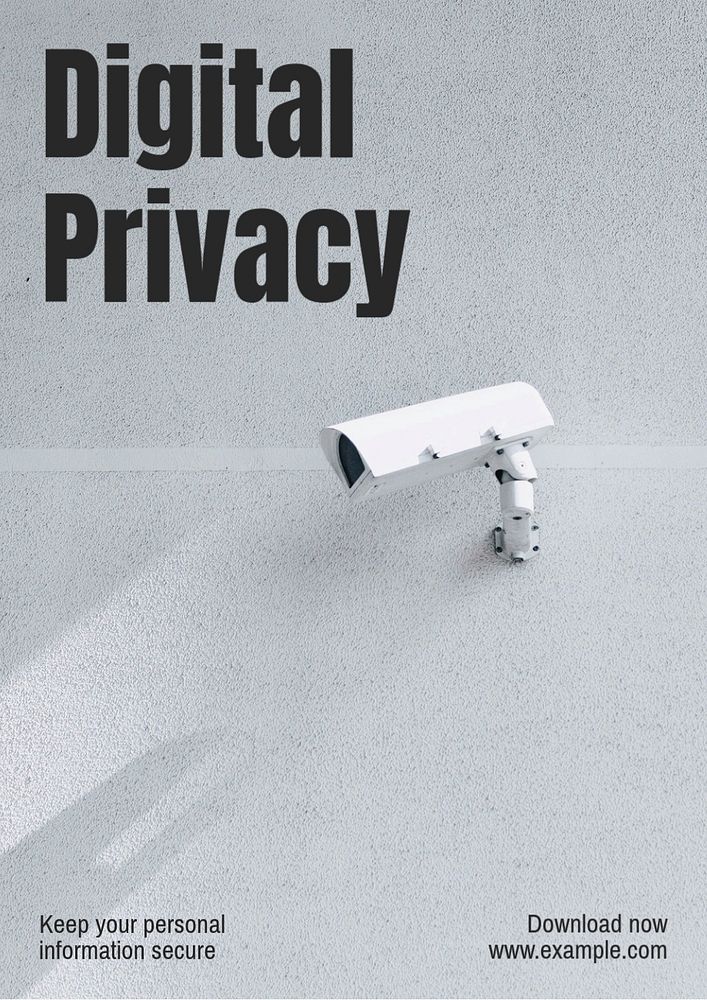 Digital privacy poster template, editable text and design